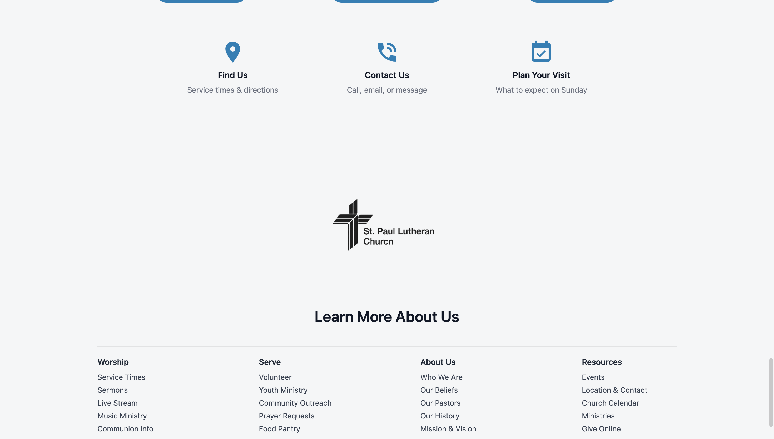 Footer and navigation