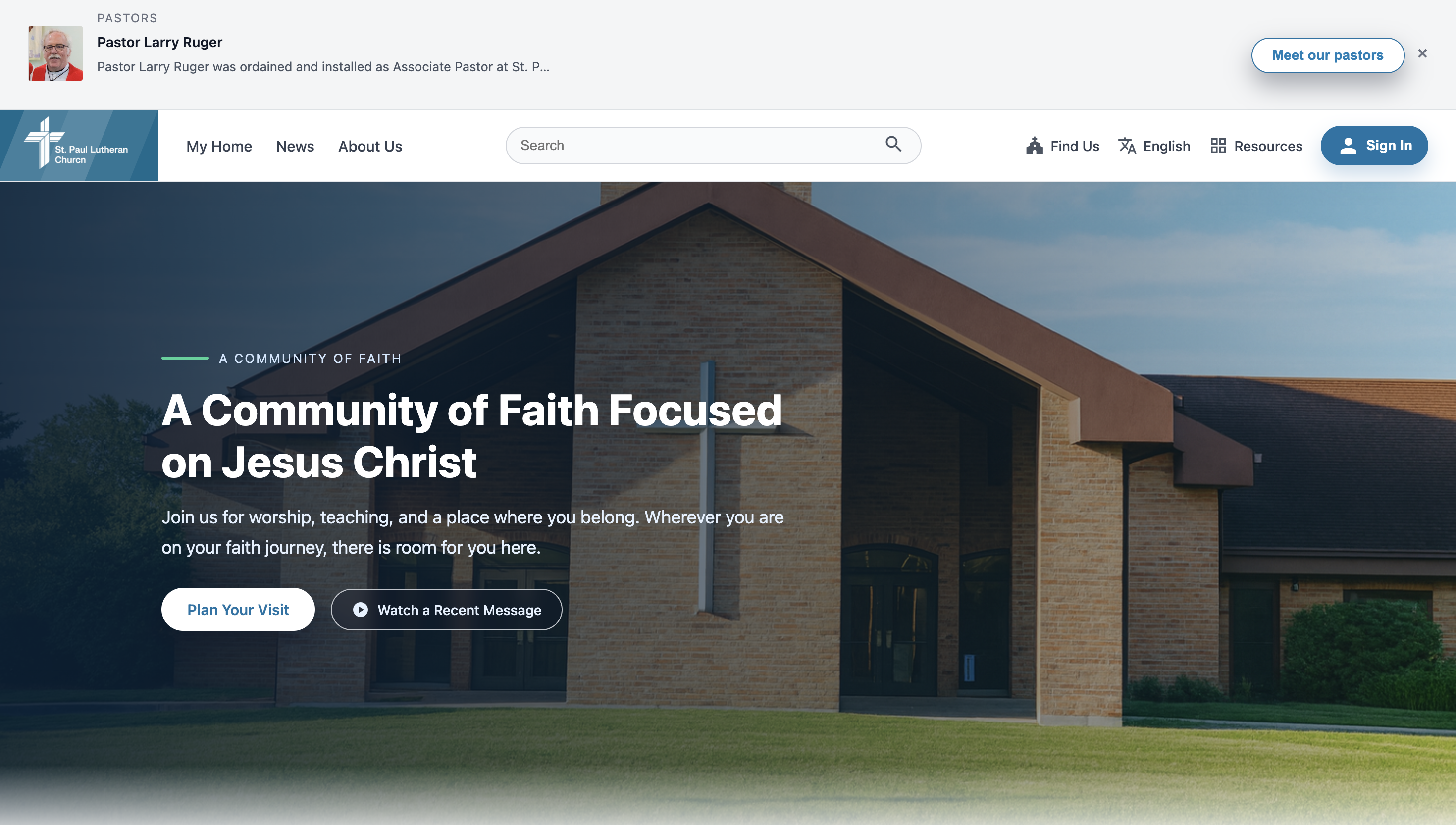 St. Paul website homepage preview