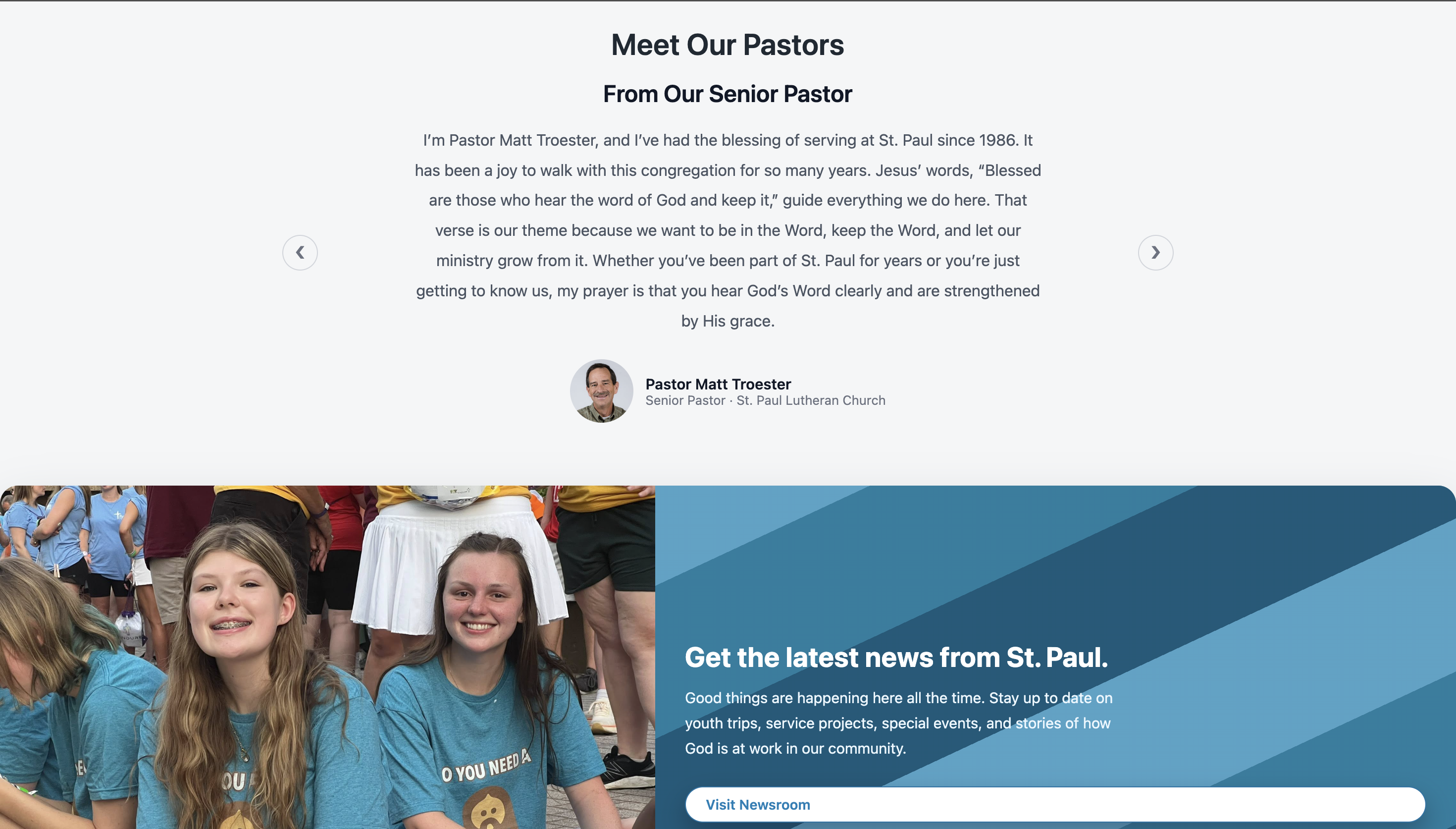 Meet our pastors section